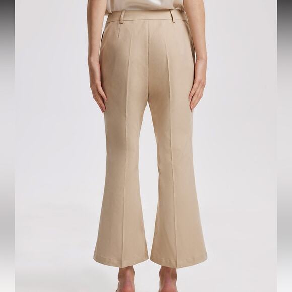 LATTELIER Women’s Cropped Flared Trousers, Light Camel, Size L - Picture 8 of 8